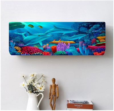 DARSHANAM WORLD Air Conditioner  Cover(Width: 97 cm, multicolor, Blue)