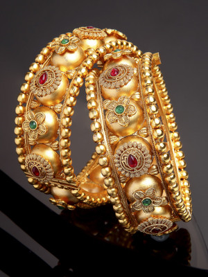 Karatcart Alloy Gold-plated Bangle Set(Pack of 2)