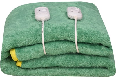 ARCOVA HOME Solid Double Electric Blanket for  Heavy Winter(Polyester, Green)