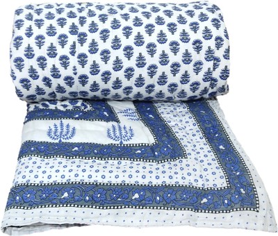 Qker Printed Double Quilt for  Heavy Winter(Cotton, BLUE & PINK)