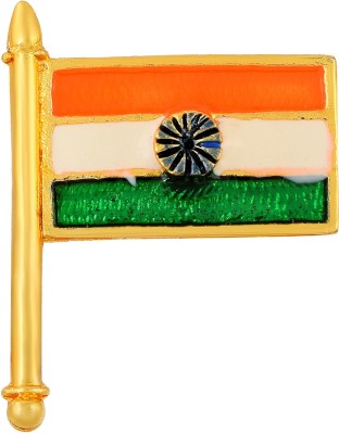 memoir Brass Gold plated Indian Flag Lapel Pin/Brooch/Badge (SPKL7756) Brooch(Gold)