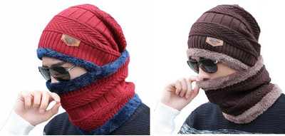 Relicomfort Woven Beanie Cap(Pack of 2)