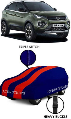 ATBROTHERS Car Cover For Tata Nexon (Without Mirror Pockets)(Blue, Red)