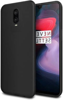 Zuap Back Cover for OnePlus 6T(Black, Camera Bump Protector, Silicon, Pack of: 1)