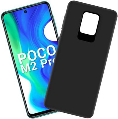 Mozo Back Cover for Poco M2 Pro Back Cover, plain back cover, mobile back cover, case_covers(Black, Camera Bump Protector, Silicon, Pack of: 1)