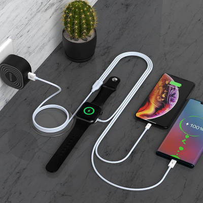 FKU wireless QI 3 in 1 iphone, type-C and i watch magnetic charging cable Charging Pad