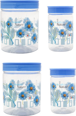 Klaviyo Plastic Grocery Container  - 800 ml(Pack of 4, Blue)