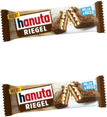 hanuta Riegel Milk & Nut Bar (Pack Of 2) Cream Filled Biscuit(2 x 34.5 g)