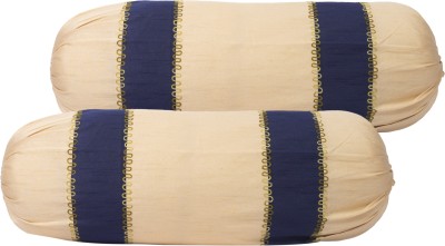 Arohi Dupion Silk Bolsters Cover(Pack of 2, 40.64 cm*81.28 cm, Blue)