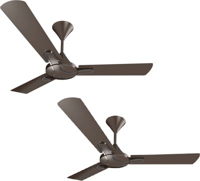 Crompton Gianna High Speed 48 inches 1200 mm 3 Blade Ceiling Fan(Silent Operation | Walnut Brown | Pack of 2)