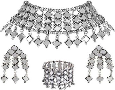 Cosmos Alloy Sterling Silver Multicolor Jewellery Set(Pack of 1)