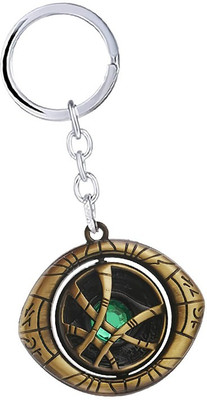 AGTraders Metal Doctor strange eye of Agamotto keychain marvel keychains Rotating Keychain in golden color Key Chain