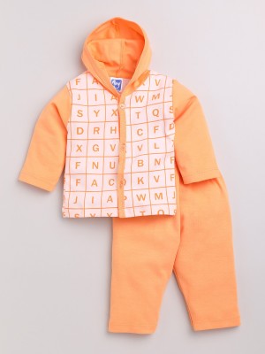 AMY Baby Boys & Baby Girls Casual Top Pyjama(Orange)