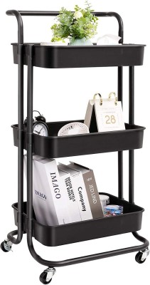 HOUSE OF QUIRK 3 Tier Storage Organizer cart with Wheels for Office, Kitchen,Bathroom,Bedroom. Plastic Kitchen Trolley(DIY(Do-It-Yourself))