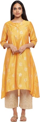 Rangmanch by Pantaloons Women Printed Asymmetric Kurta(Yellow)