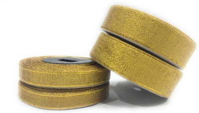 Ditya Crafts Set of 4 Gota Lace Ribbon roll border for/Sarees/Lehenga/Suits/Blouses and Craft (Size:- 2 Piece of 0.50 Inches & 1.00 Inches, Length:- 20 Mtrs Each Approx ) ( Golden) Lace Reel(Pack of 4)