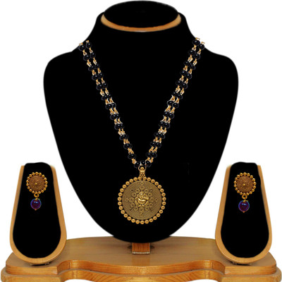JSD Metal Gold-plated Gold, Black Jewellery Set(Pack of 1)