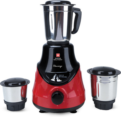 SWISS MILITARY by SWISS MILITARY SM009FL FLAMINGO FL1 548 Mixer Grinder (3 Jars, BLACK/RED, WHITE/ DARK GREY)