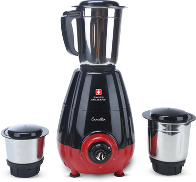 SWISS MILITARY by SWISS MILITARY CONSUMER GOODS LTD. SM009CA CAMELLIA CA1 550 Mixer Grinder (3 Jars, BLACK/RED, DUSTY LAVENDER/LAVENDER, WHITE/ SKY…