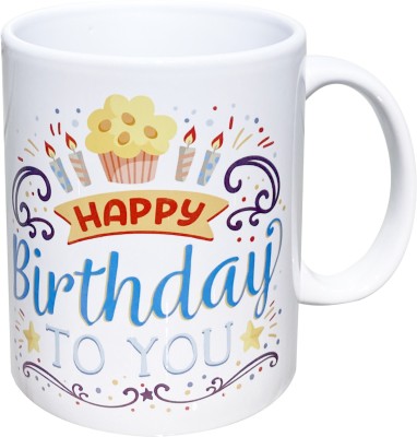 Lemon Tree Happy Birthday Ceramic Printed Annivarsary Birthday Gift Ceramic Coffee Mug(350 ml)