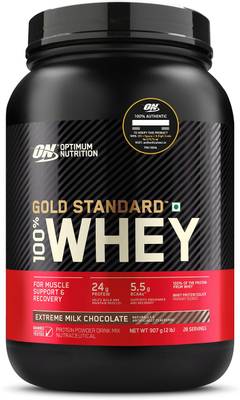 Optimum Nutrition (ON) Gold Standard 100% Protein Powder - Primary Source Isolate Whey Protein  (907 g, Extreme Milk Chocolate)