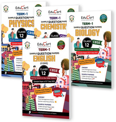 Educart CBSE Term 1 Sample Papers Class 12 Bundle Of 4 Physics, Chemistry, Biology & English Book For 2022 (Based On 2nd Sep CBSE MCQ Sample Paper 2021) By SSP Sir(Paperback, Educart) Educart CBSE Term 1 Sample Papers Class 12 Bundle Of 4 Physics, Chemistry, Biology & English Book For 2022 (Based On 2nd Sep CBSE MCQ Sample Paper 2021) By SSP Sir(Paperback, Educart)