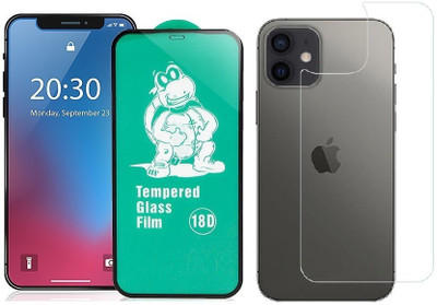 Casesily Front and Back Tempered Glass for Apple iPhone 12 Front 18D Real Glass & Back Transparent Flexible Guard(Pack of 2)