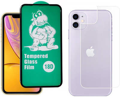 Casesily Front and Back Tempered Glass for Apple iPhone 11 Front 18D Real Glass & Back Transparent Flexible Guard(Pack of 2)