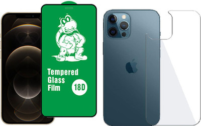Casesily Front and Back Tempered Glass for Apple iPhone 12 Pro Max Front 18D Real Glass & Back Transparent Flexible Guard(Pack of 2)