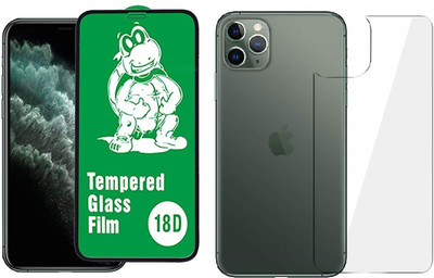 Casesily Front and Back Tempered Glass for Apple iPhone 11 Pro Max Front 18D Real Glass & Back Transparent Flexible Guard(Pack of 2)