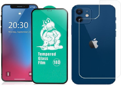 Casesily Front and Back Tempered Glass for Apple iPhone 12 Mini Front 18D Real Glass & Back Transparent Flexible Guard(Pack of 2)