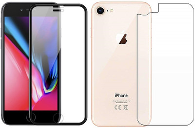 Casesily Front and Back Tempered Glass for Apple iPhone 8 Front 18D Real Glass & Back Transparent Flexible Guard(Pack of 2)