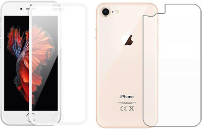 Casesily Front and Back Tempered Glass for Apple iPhone 8 Front 18D Real Glass & Back Transparent Flexible Guard(Pack of 2)