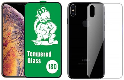 Casesily Front and Back Tempered Glass for Apple iPhone XS Max Front 18D Real Glass & Back Transparent Flexible Guard(Pack of 2)