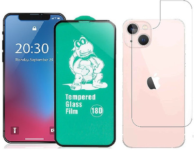 Casesily Front and Back Tempered Glass for Apple iPhone 13 Mini Front 18D Real Glass & Back Transparent Flexible Guard(Pack of 2)