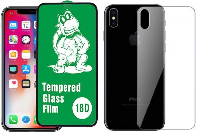 Casesily Front and Back Tempered Glass for Apple iPhone X Front 18D Real Glass & Back Transparent Flexible Guard(Pack of 2)