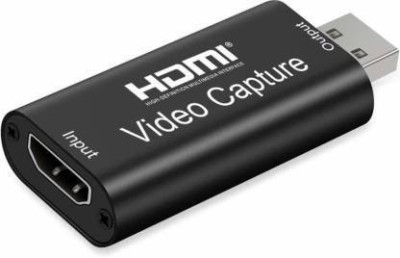 microware Video Capture Card HD USB 2.0, USB Male to HDMI Female for Screen Sharing | Live Streaming | Broadcasting | DSLR Recording | Game Streaming | Support Full HD1080P 30fps 4k Media Streaming Device(Black)