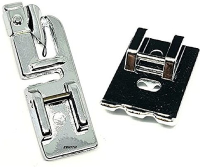 ZENITH Combo Pico Piping Pressure Foot Snap on Type for Automatic Electric Low Shank Sewing Machines Suitable for Usha Janome Brother Singer etc Steel Finish (Combo Pico Piping) Pressure Feet for Singer Brother Usha with Low Shank(Pack of 1)