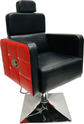RATISON Beauty Parlour/Salon/Barber/Cutting/Makeup/Makeover Chair with Push Back System & Hydraulic System Leather cushoin seat Back (Red Black) Styling Chair(Red)