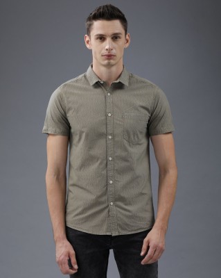 VOI JEANS Men Striped Casual Brown Shirt