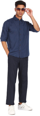 Arrow Sport Men Solid Casual Blue Shirt