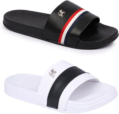 Foot Print Men Slides(Multicolor , 6)