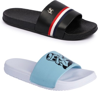 Foot Print Men Slides(Multicolor , 10)