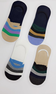 zippyque Men Striped Low Cut, Peds/Footie/No-Show(Pack of 4)