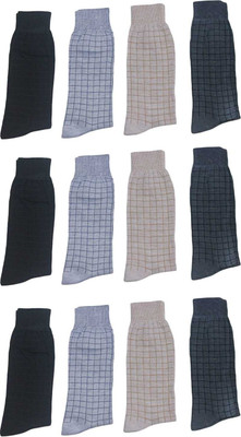 Akeeta Men Solid Mid-Calf/Crew(Pack of 12)