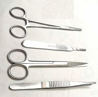 ARINEO 4 PCS. SURGICAL INSTRUMENT SPECIALY FOR MEDICAL STUDENT Splinter Forceps