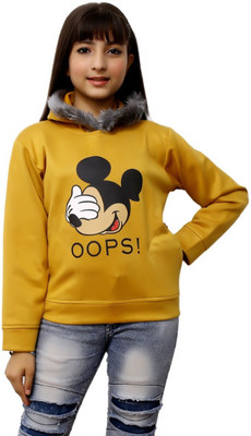 Mickey Full Sleeve Graphic Print Girls Sweatshirt