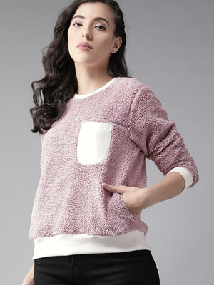 Roadster Full Sleeve Solid Women Sweatshirt