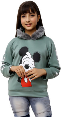 Mickey Full Sleeve Graphic Print Girls Sweatshirt