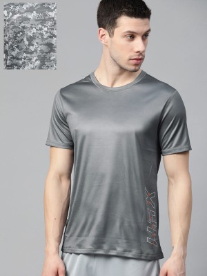 HRX by Hrithik Roshan Printed Men Round Neck Grey T-Shirt